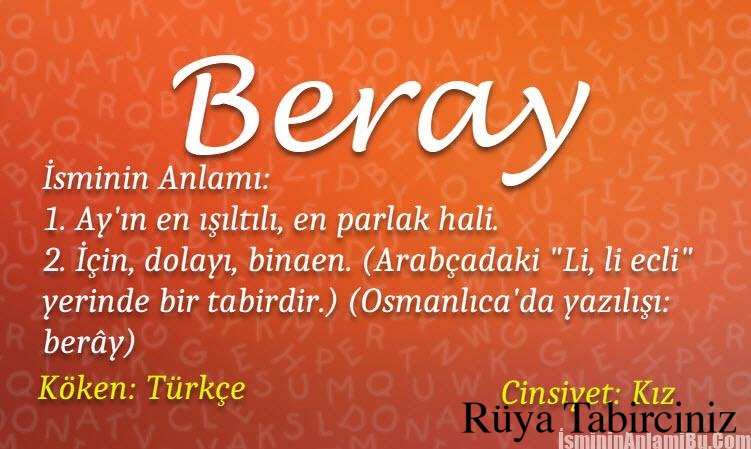 Beray isminin anlamı