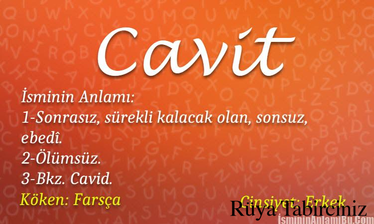 Cavit isminin anlamı