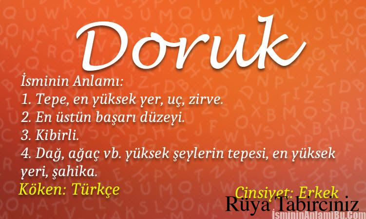 Doruk Can isminin anlamı