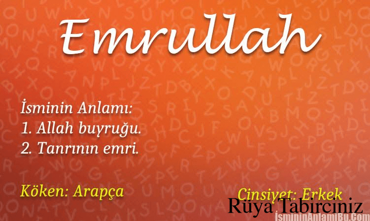 Emrullah isminin anlamı