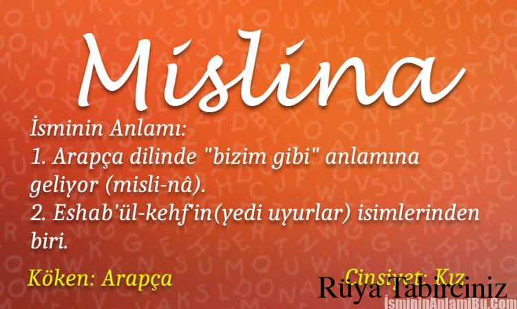 Meslina isminin anlamı