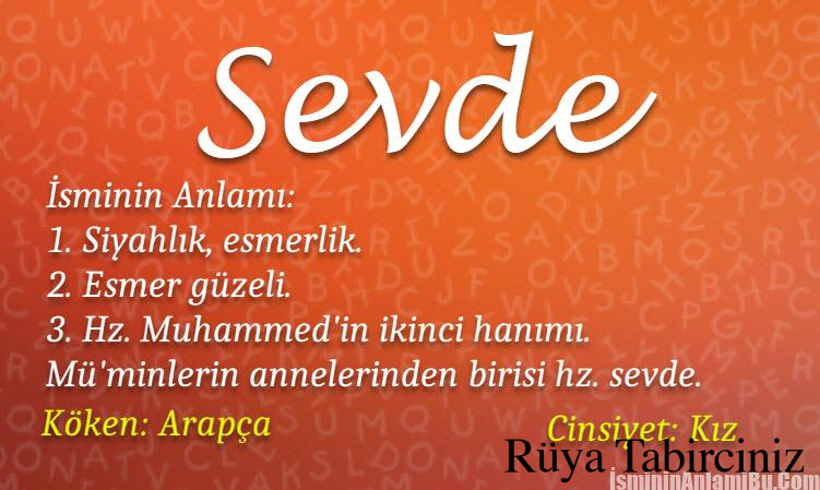 Sevdenur isminin anlamı