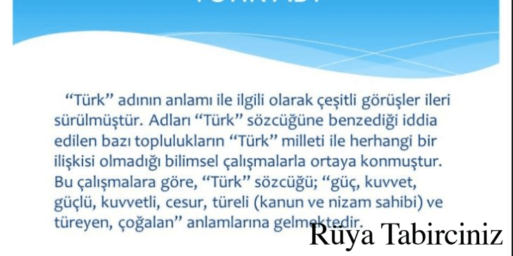 Türeli isminin anlamı