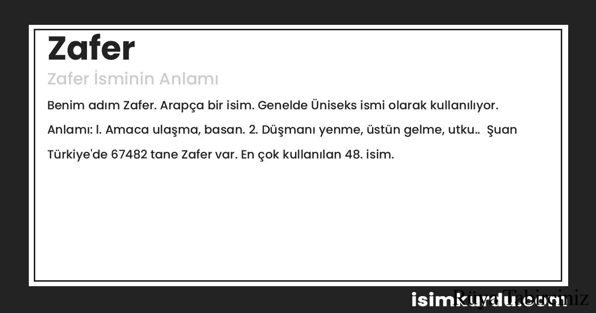 Yengi isminin anlamı