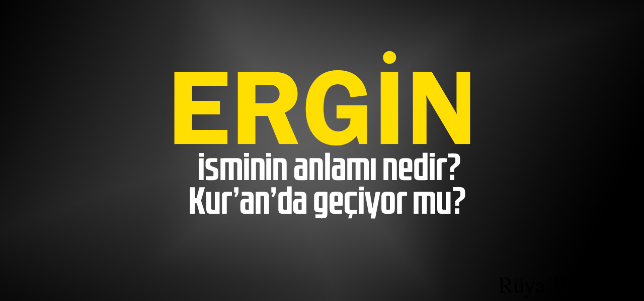 Ergin isminin anlamı
